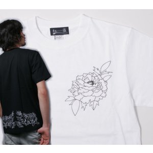 画像: 紅雀 和柄 唐獅子牡丹 聖獣 Ｔシャツ 刺青 和彫り デザイン 和柄服