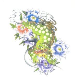 画像: 紅雀 和柄 唐獅子 フルカラー プリント Ｔシャツ 刺青 和彫り デザイン
